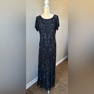 Pissaro Nights Women’s Maxi Lace Dress with Beading